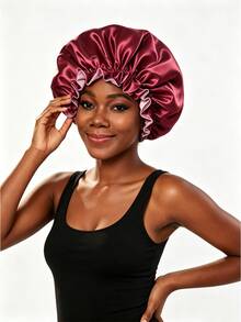 YPGVUO Reversible Ruffle Edge Satin Sleep Bonnet, Soft Elastic Night Hair Cap For Overnight Curly Hair Protection, Delicate Birthday Holiday Gift For Women - Lace Round Hat - View 8