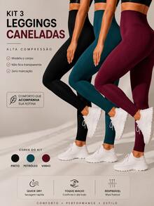 Women Sports Leggings - 石油/葡萄酒 - 查看 1