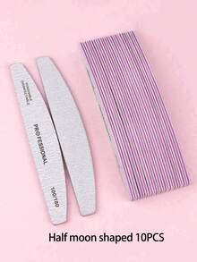 25/50pcs Professional Nail Files, 100/180 Grit, Double-Sided, Reusable, Purple Striped Design, Suitable For Acrylic Nails - Ideal For Home And Nail Salon Use, Nail Art Tool - Multicolor - View 13