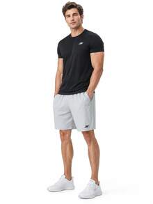 Skechers Men's Ice-Cool Lightweight Wrinkle-Resistant Quick-Dry Loose Fit Bermuda Athletic Shorts - Grey - View 1