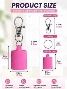 Portable Tube Cap Keychain Holder, Silicone Tube Cover With Metal Clip, Travel Lip Balm Holder Keychain, Reusable Cosmetic Tube Cap Protector, Mini Pocket Carry Holder For Bags, Keys, Travel Accessories, Cute Organizer Gift - Multicolor - View 5