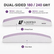 12pcs Professional Nail File Double Sided Dual Grit 80/100/150/180/240 - Multicolor - View 7