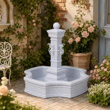 3D Printed Dollhouse Fountain Water Feature 1:12 Scale Miniature Garden Decoration Pool Landscape Ornament Miniature Furniture Outdoor Scene Accessory Home Decor Display Collectible Ornament Model Simple Assembly Required - Light Grey - View 7