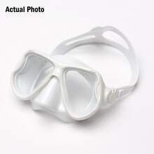 1pc Wide View Snorkel Mask For Teens And Adults, Unisex, Dual Lens Liquid Silicone Soft Fit Skirt, Adjustable Strap Comfortable Diving Mask, Suitable For Beach Snorkeling, Pool Swimming, Freediving And Underwater Exploration - White - View 3