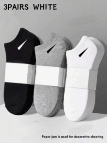 15 Pairs Unisex Socks, Sports Socks, White/Black/Gray Short Socks, Invisible Socks, Solid Color Minimalist Fashion, Suitable For Casual Daily Wear - Multicolor - View 16