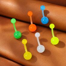 6pcs/9pcs/1.6mm/14G Glow-In-The-Dark UV Navel Rings Tongue Studs Belly Rings Tongue Rings Nipple Rings Navel Rings Glow-In-The-Dark Ball Navel Rings Navel Studs - Multicolor - View 3
