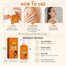 Turmeric & Vitamin C Exfoliating Body Wash With Orange Extract, Moisturizing Scrub Shower Gel, Gentle Cleansing For Smooth & Bright Skin, 100ml - Citrus - View 9