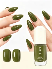 1 Botol 10ml Kutek Kuku Berbasis Air, Dapat Dikupas, Tahan Lama, Cepat Kering, Kutek Kuku Bebas Alkohol untuk Pelajar - Olive Green - View 2