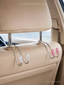 Luxury Crystal Car Backseat Hook, Durable Metal Backrest Hook, Shiny Design, Suitable For Women, Universal Fit For SUV And Sedan - A - View 9