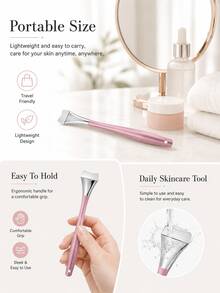 Minimalist Curved Metal Scraper, Smooth Wide Edge, Slim Ergonomic Handle, Precise Scraping Design, Blackhead Removal Tool For Nose, Chin And Forehead Care, Bathroom Vanity, Travel, Daily Skincare, All-Season Facial Pore Cleaning Accessory - Multicolor - View 5
