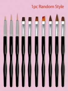 1pc Random Nail Art Brush Set - Black - View 7