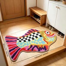 Cute Goldfish Pattern Decorative Rug, Soft Non-Slip Plush Thick Short Pile, Machine Washable, With Non-Slip Backing, Fun Home Decor, Suitable For Bedroom Living Room Entryway Bathroom Toilet, Warm Housewarming Gift - A - View 5