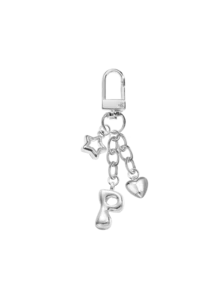 泡泡可愛包包吊飾鑰匙圈 Key Ring 背包掛飾，附鏤空星星與愛心配件、亮面 A-Z 字母、閃亮合金包包與背包吊飾，生日與特殊場合完美禮物，耳機吊飾、鑰匙圈環包包與背包吊飾，女性與女孩禮物、汽車吊飾、錢包與手提包配件，適合妻子、伴侶、學生、姊妹、好友，情人節、教師節、開學、畢業禮物 - 彩色 - 查看 14