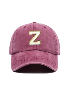 PC Neutral Baseball Cap A-Z 26 Letters Y2K Style Adjustable Vintage Hat Men Women Outdoor Travel Daily Street Sun Protection Cap Gift - Burgundy - View 11