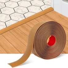 1pc 3.3ft/1m Self‑Adhesive Wood Grain PVC Floor Transition Strip, Peel & Stick No‑Tools Threshold Trim For 4mm Floor Gaps, Seam Cover For Carpet, Tile, Laminate & Vinyl, Anti‑Trip Door Balcony Strip, Damage‑Free DIY Decor For Renters - 4 X 100 cm - View 9