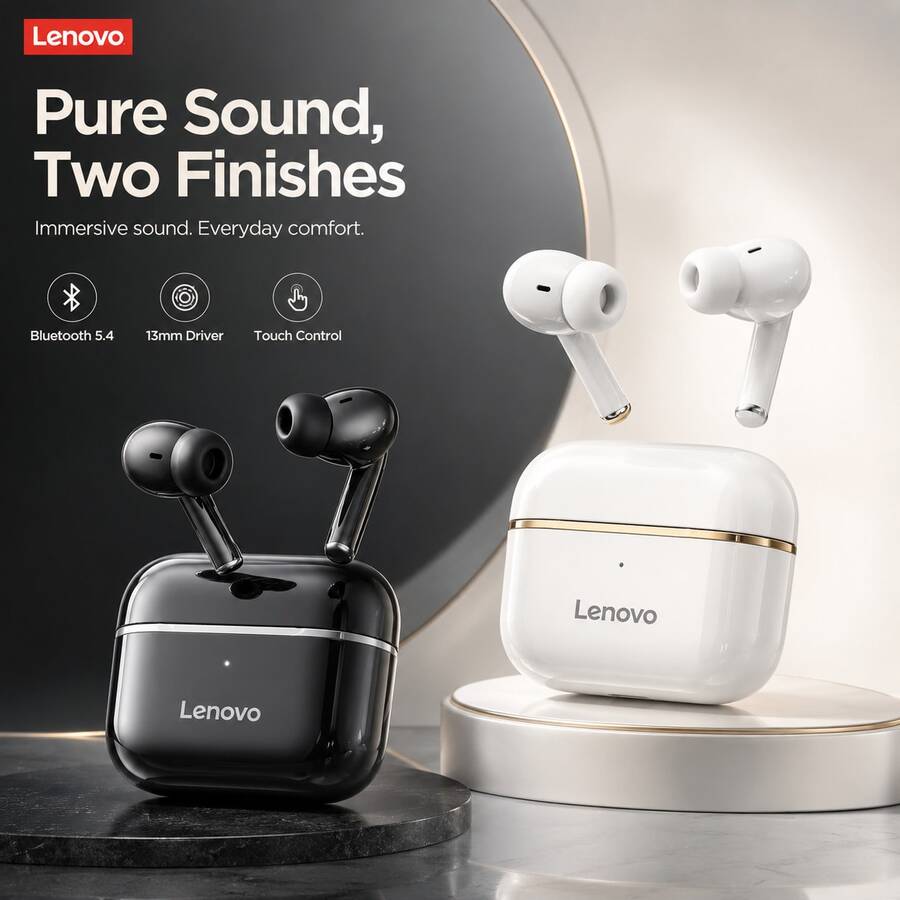 Lenovo EA230 True Wireless Earbuds Bluetooth 5.4 In Ear Noise Reduction Ultra Low Latency Stereo Sound With HD Call Mic For Gaming Music Daily Use Android IOS