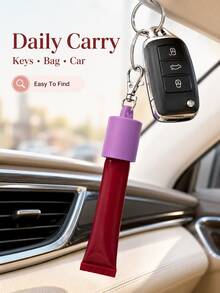 Portable Tube Cap Keychain Holder, Silicone Tube Cover With Metal Clip, Travel Lip Balm Holder Keychain, Reusable Cosmetic Tube Cap Protector, Mini Pocket Carry Holder For Bags, Keys, Travel Accessories, Cute Organizer Gift - Multicolor - View 8