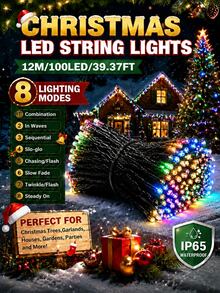 سلسلة أضواء عيد الميلاد بالطاقة الشمسية LED 20/50/100/200، مقاومة للماء IP65، 8 أوضاع إضاءة، أضواء جنية LED، مناسبة للحديقة والفناء وشجرة عيد الميلاد والشرفة والنافذة والمنزل والجناح والهالوين والحفلات والمهرجانات وديكور عيد الميلاد - سلسلة أضواء LED تعمل بالطاقة الشمسية - مشاهدة 23