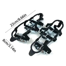 Shoe Spikes With 24 Teeth Simple Design Practical Ice Gripper Spike Shoe Cover Suitable For Outdoor Hiking - Black - View 6