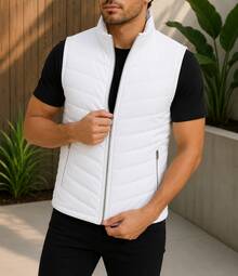 HPC POLO Men's Casual Vest, Lightweight, Comfortable - 白色 - 查看 2