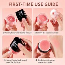 FOMIX Perona pipi bubuk matte lembut dengan bantalan puff terintegrasi, formula ringan dan halus seperti sutra, dapat diaplikasikan berlapis-lapis dan mudah dibaurkan, hasil akhir alami, palet perona pipi portabel yang ramah untuk pemula untuk riasan sehari-hari, pesta, dan hadiah. - Berwarna merah muda - View 7