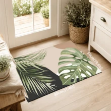 1pc Tropical Green Plant Pattern Printed Diatom Mud Kitchen Mat, Absorbent Kitchen Floor Mat, Kitchen Rug, Long Strip Foot Mat, Sink Front Mat, Suitable For Kitchen, Bathroom, Entryway, Hallway, Laundry Room And Home Decor - Multicolor - View 18
