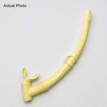 1pc Black PVC Wet Snorkel, Curved Design With Mask Clip, Comfortable Mouthpiece, Snorkeling Swimming Diving Gear - Yellow - View 7