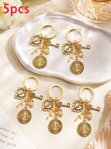 1pc Religious Themed Novelty Keychain | Cross Keychain, Bag Charm, Comes With Various Accessories, Prayer Amulet, Can Decorate Bags And Phones, Car Accessory, Jewelry Keychain Pendant - Multicolor - View 15