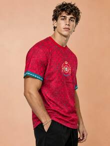 Portugal Men's T-Shirt, Suitable For Competition, Daily Wear, Gift And Style Sports - Red - View 5