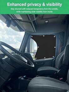 Semi-Truck Side Window Sunshade – Fits Freightliner Cascadia (All Models) – UV Protection & Heat Dissipation – With Suction Cups – Mesh Side Window Sunshade For Long-Haul Drivers - A - View 4