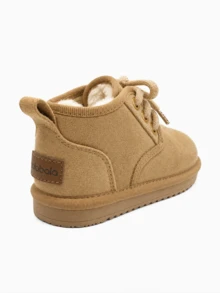 Balabala Children's Lace-Up Snow Boots, Toddler Fleece Lining, Non-Slip Warm Short Ankle Boots, Winter Shoes - Camel - View 4