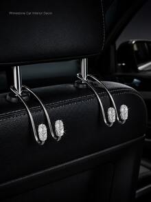 Luxury Crystal Car Backseat Hook, Durable Metal Backrest Hook, Shiny Design, Suitable For Women, Universal Fit For SUV And Sedan - A - View 8
