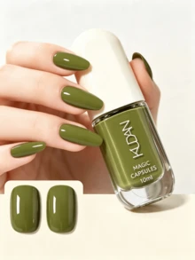 1 Botol 10ml Kutek Kuku Berbasis Air, Dapat Dikupas, Tahan Lama, Cepat Kering, Kutek Kuku Bebas Alkohol untuk Pelajar - Olive Green - View 3
