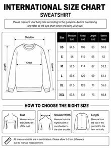 Women's Casual Crew Neck White Sweatshirt With Simple INS English Print, Fashionable And Versatile For Daily Wear, Autumn/Winter Spring - White - View 8