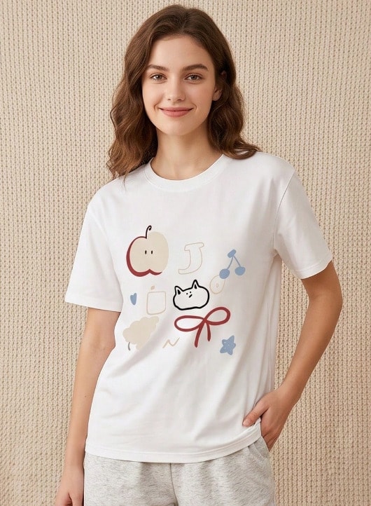 Women T-Shirts - 白色 - 查看 1