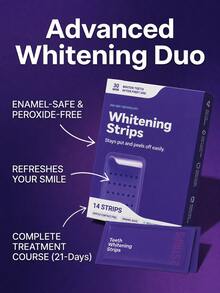 Purple Teeth Whitening Strips, Mint, Get Rid Of Smoke Stains, Coffee Stains, Tea Stains, Keep Your Mouth Clean And White, Good Choice For Vacation, Beach, Travel Essentials, Suitable For Summer Oral Care - 14 STRIPS - View 5