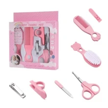 Set Perawatan Bayi 6 Buah, Gagang Kartun, Gunting Kuku, Sisir dan Sikat, Biru/Merah Muda/Kuning, Alat Perawatan Kebersihan Lembut untuk Bayi Baru Lahir - MultiWarna - View 15
