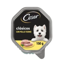 CESAR MEGAPACK POLLO CESAR COMIDA HÚMEDA DE POLLO E HÍGADO EN PATÉ PARA PERROS, PACK DE 28 TARRINAS DE 150g - gramo - Ver 2
