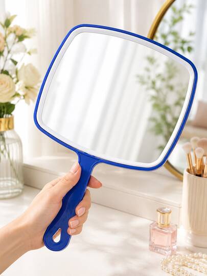Espejo de mano, Espejo profesional de salón de peluquería con mango, Espejo portátil cuadrado negro, Espejo de afeitar para baño, Colgable, Múltiples opciones de color, Espejo decorativo para el hogar, Espejo portátil de maquillaje para dormitorio de estudiantes, Adecuado para viajes, dormitorio, baño, oficina, tocador, herramienta de maquillaje, vuelta a la escuela, regalo de Navidad, mejor regalo para hombres/mujeres