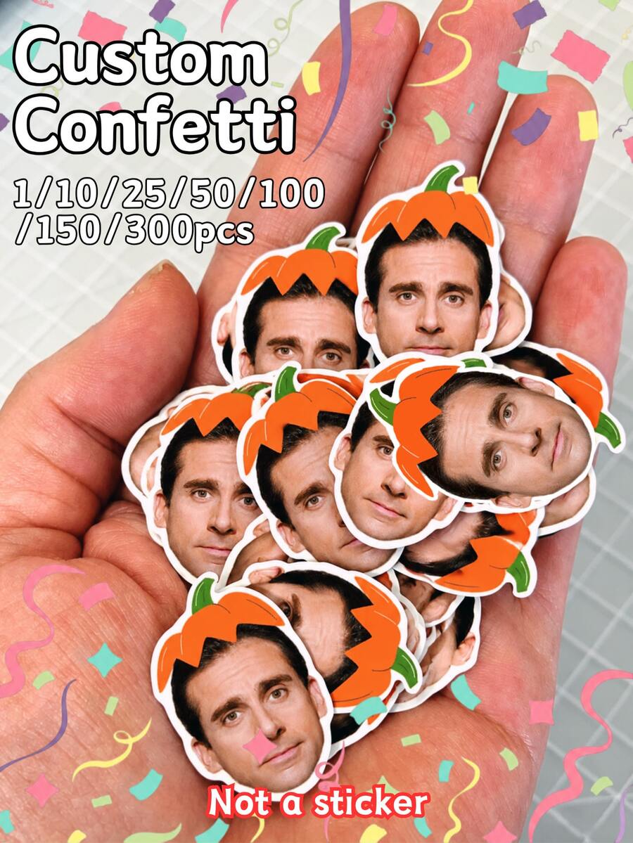 Face Confetti, 1/10/25/50/100/150/300 Pieces, Glossy Finish, Customized, Gift For Him, Gift For Her, Anniversary, Birthday, Party Decoration, Halloween Party Table Scatter Decor