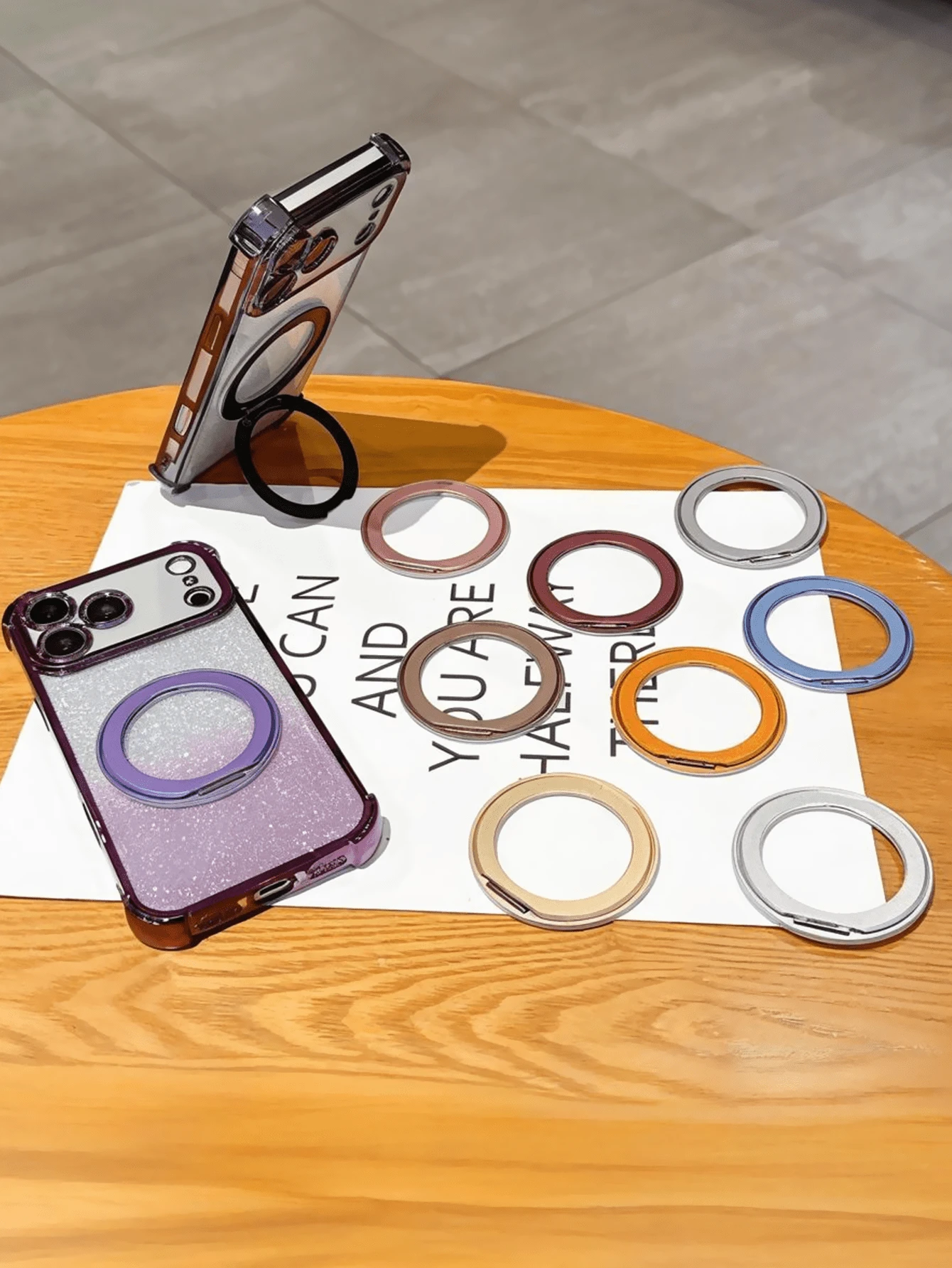360° Rotatable Phone Ring Holder, Solid Color Ultra-Thin Matching Phone Ring Buckle, Multi-Function Slouchy Phone Stand, Phone Grip, Phone Holder, Phone Ring Buckle, Magnetic Phone Ring, Phone Accessories, Magnetic Phone Stand