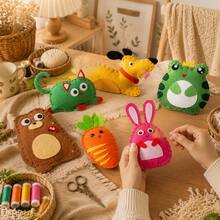 6pcs Cotton Sewing Kit For Kids - Creative Handmade Animal Pendants, Perfect Birthday & Holiday Gifts For Ages 6-8 Craft Kits For Kids Craft Stuff For Kids - Animal Sewing 6-piece Set - View 2