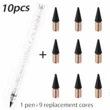 10pcs Crown Quicksand Eternal Pencils, No Sharpening Required Replaceable Nib Eternal Pencils, Cute Japanese Style Stationery, Suitable For Students Writing And Drawing - Sets - View 16