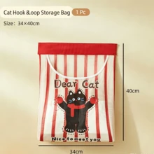 No-Drill Wall-Mounted Hook & Loop Storage Bag, Cartoon Mesh Storage Pouch, Home Socks & Miscellaneous Items Organizer, Hanging Trash Bag - Multicolor - View 8