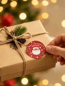 Christmas Roll Stickers, Can Decorate Laptop, Planner, Phone Case, Envelope, Gift Box, Gift Bag, Wall, Small Gift, Gift, Christmas, New Year Gift, Outdoor Decoration, Kitchen - View 3