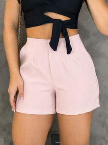 Women's High-Waisted Tailored Shorts - Rosa - 查看 2