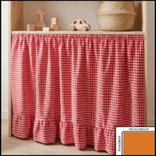 1/2/4 piezas Cortina corta de gabinete con borde de volantes a cuadros rojo/verde, Cortina de café con borde de volantes plisados estilo francés campestre, Adecuada para ocultar el gabinete del fregadero de la cocina, Protección contra el polvo del aparador, Cubierta de gabinete abierto, Decoración de rincón de café, Renovación de decoración suave del gabinete de entrada de la casa de huéspedes, Instalación fácil con gancho y bucle, Material de tela con caída natural lavable a máquina de fácil cuidado, Se adapta a la decoración del hogar campestre vintage - Rojo - Ver 13