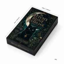 The Witch's Rune Familiar Oracle Deck With 24 Rune Cards And Guidebook Mystical Animal Spirit Divination Cards Inspired By Elder Futhark For Intuition Meditation Reflection Spiritual Guidance Rune Beginners And Oracle Readers - Navy Blue - View 2