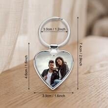 Personalized Square Metal Keychain Custom Photo Insert Keyring Anniversary Birthday Gift For Her Him Couple Best Friend Pet Memorial - Multicolor - View 9