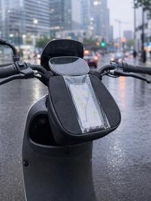 Motorcycle & Electric Scooter Handlebar Bag, 2 Styles, Transparent Touchscreen Phone Window, Front-Mounted Storage Bag, Horizontal Or Vertical Navigation Phone Holder, Keys, Electric Bike Riding Essentials - A - View 4